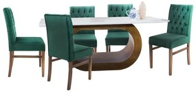 Conjunto Sala de Jantar Mesa Barollo com 6 Cadeiras Amazônia - Wood Prime 43023