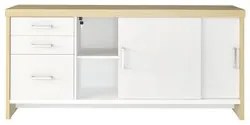 Conjunto Escritório Home Office 5 Peças Corp A06 Carvalho/Branco - Mpo