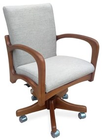 Cadeira Giratória com Braço VK Madeira Maciça Eucalipto Design by Vladimir Kagan