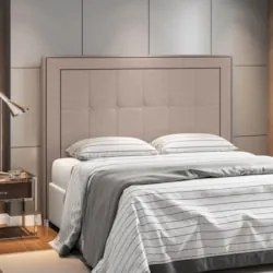 Cabeceira Cama Box Casal Queen 160cm Paolla Z37 Linho Bege Cru - Mpoze