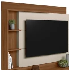 Estante Painel Para TV 60 Pol 180cm Atlas L06 Jatobá/Off White - Mpoze