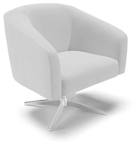 Poltrona Decorativa Giratória Cromada Stella Linho D03 - D'Rossi - A05 Cinza