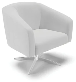 Poltrona Decorativa Giratória Cromada Stella Linho D03 - D'Rossi - A05 Cinza