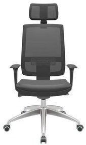 Cadeira Office Brizza Tela Preta Com Encosto Assento Facto Dunas Grafite Autocompensador 126cm - 62999 Sun House