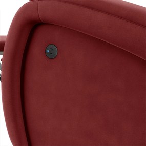 Poltrona do Papai Reclinável Napoli Power Touch USB Veludo FH1 - D'Rossi - Vermelho