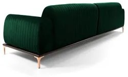 Sofá 300cm 5 Lugares com Chaise Esquerdo Pés Gold Molino C-303 Veludo