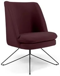 Kit 2 Poltronas Decorativas Base Orby Pérsia Suede C-278 Marsala - Dom