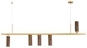 Pendente Hooder 120X05X33Cm Tubos Fixo Assimetricos Metal Aluminio 05X... (ONIX)