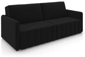 Sofá-Cama Decorativo Retrátil Thanos 2 Lugares 220cm Veludo Preto G45 - Gran Belo