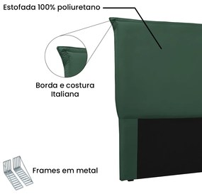 Cabeceira Cama Box Casal 140 cm Garden Veludo Verde S04 - D'Rossi