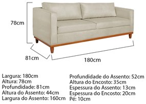 Kit Sofa 3 Lugares e 2 Poltronas Europa 180 cm Bouclé - ADJ Decor