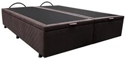 Base Box Baú para Cama Casal King 192x203cm Bipartido Liz S05 Suede Bo