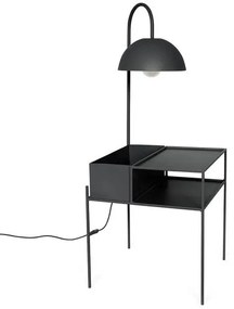 Mesa de Cabeceira Wire Com Luminária Aço Preto - 74658 Sun House