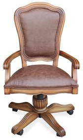Cadeira com Braço Giratória Hillux Madeira Maciça Design Clássico Avi Móveis