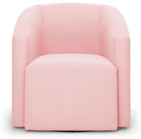 Poltrona Stella Max Suede Rosa Bebê Base Giratória - D'Rossi