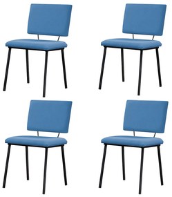 Kit 4 Cadeiras Decorativas Sala de Jantar Fennel Linho Azul Jeans G17 - Gran Belo