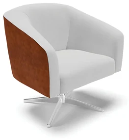 Cadeira Sala de Jantar GiratĂłria Base Cromada Stella Noz/Linho D03 - D'Rossi - Cinza