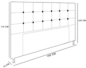 Cabeceira Stambul Para Cama Box King 195 cm Corino Preto - D'Rossi