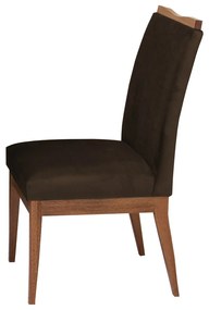 Conjunto 2 Cadeiras Decorativa Leticia Veludo Marrom
