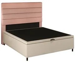 Cabeceira com Base Cama Box Baú Casal 138x188cm Hit ID5 Corano Bege/Li