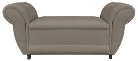 Recamier com Baú Grécia Namoradeira Calçadeira 195 cm Suede D'Rossi - Marrom Rato