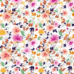 Papel de parede adesivo floral multicolor