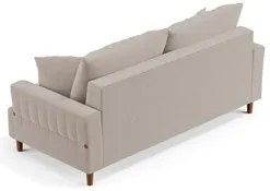 Sofá Living 2 Lugares 160cm com Almofadas Veras D05 Bouclê Bege - Mpoz