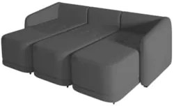 Sofá Cama Casal para Sala 246cm Polska Z08 Linho Cinza Escuro - Mpozen