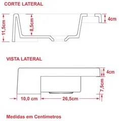 Cuba Pia Semi Encaixe para Banheiro Retangular 54cm XRT C08 Rosa - Mpo
