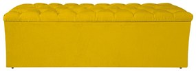Calçadeira Estofada Liverpool 195 cm King Size Suede Amarelo - ADJ Decor