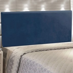 Cabeceira Painel Clean para Cama Box Queen 160 cm Suede - D'Rossi - Azul Marinho