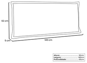 Cabeceira Painel Garden Para Cama Box Casal 140 cm Corino - D'Rossi - Branco