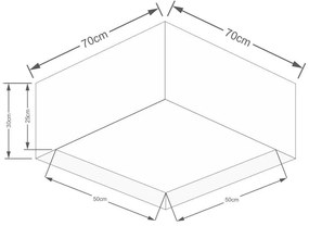 Plafon Quadrado Duplo Vivare Md-3040 Cúpula em Tecido 30x70x70cm - Bivolt