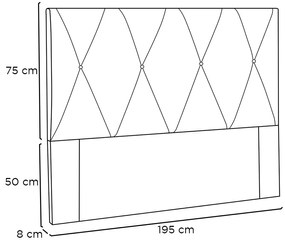 Cabeceira Aquilla Para Cama Box King 195 cm Suede Preto - D'Rossi