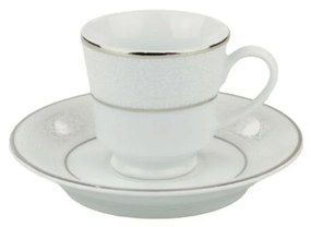 Xícara Café Com Pires 60Ml Porcelana Schmidt - Dec. Renda Branca 0163