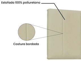 Cabeceira Painel Arizona Para Cama Box Casal 140 cm Corino - D'Rossi - Bege