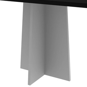 Mesa de Jantar Retangular Tampo com Vidro Sabrina 120 cm Preto Base Off White - D'Rossi