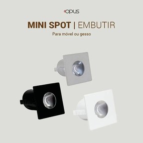 Spot De Embutir Mini Quadrado 1,2W Led 3000K Bivolt 3,5X3,5X2,8Cm Down...