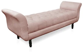 Recamier Olinda Veludo 160 cm Pés Torneados Castanhos - D'Rossi - Rose