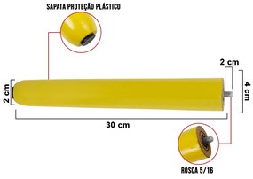 Kit 04 Pés Palito Amarelo 30 cm - D'Rossi