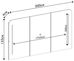 Painel Para TV Suspenso 75 Pol 200cm Com LED Valenza D04 Off White - M