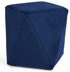 Puff Decorativo Ametista B-304 Veludo Azul Marinho - Domi