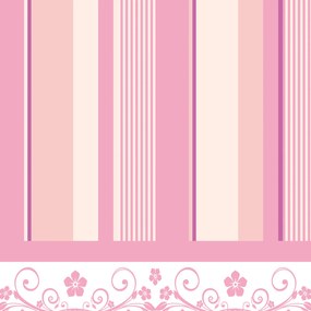 Papel de Parede listrado rosa e branco com arabesco 0.52m x 3.00m
