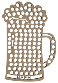 Kit 03 Quadros Decorativo Porta Tampinhas MDF Cru 64x45 Caneca Chopp - D'Rossi