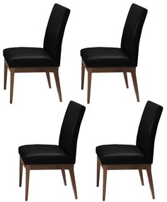 Conjunto 4 Cadeira Decorativa Luana Couríssimo Facto Preto