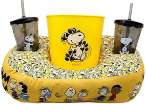 Kit Almofada Porta Pipoca Snoopy Turma do Charlie Brown