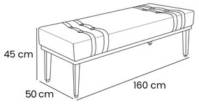 Divã Recamier Banco Base Madeira para Quarto Gênova 160cm Veludo S04 - D'Rossi - Rosa