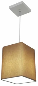 Lustre Pendente Quadrado Vivare Md-4007 Cúpula em Tecido 25/16x16cm - Bivolt