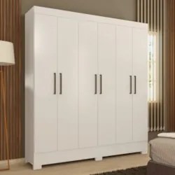 Guarda Roupa Casal 180cm 6 Portas Vanci D02 Branco - Mpozenato