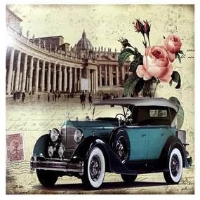 Quadro Decorativo em MDF Carro vintage 24X24CM - D'Rossi